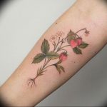фото тату клубника 10.04.2019 №023 - strawberry tattoo - tattoo-photo.ru