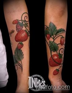 фото тату клубника 10.04.2019 №051 - strawberry tattoo - tattoo-photo.ru