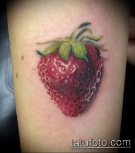 фото тату клубника 10.04.2019 №124 - strawberry tattoo - tattoo-photo.ru