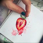 фото тату клубника 10.04.2019 №168 - strawberry tattoo - tattoo-photo.ru