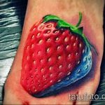 фото тату клубника 10.04.2019 №169 - strawberry tattoo - tattoo-photo.ru