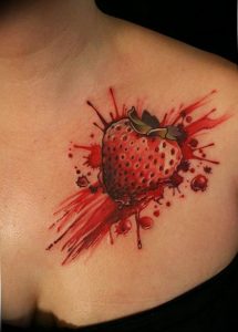 фото тату клубника 10.04.2019 №202 - strawberry tattoo - tattoo-photo.ru