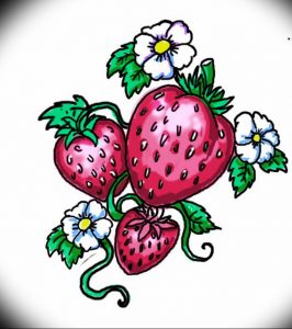 фото тату клубника 10.04.2019 №249 - strawberry tattoo - tattoo-photo.ru