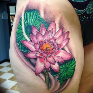 фото тату кувшинка 30.04.2019 №007 - tattoo waterlily - tattoo-photo.ru