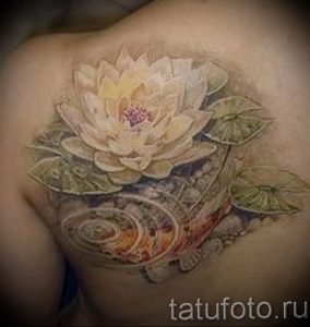 фото тату кувшинка 30.04.2019 №024 - tattoo waterlily - tattoo-photo.ru