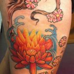 фото тату кувшинка 30.04.2019 №046 - tattoo waterlily - tattoo-photo.ru