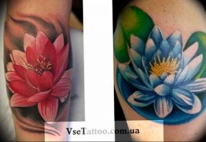 фото тату кувшинка 30.04.2019 №067 - tattoo waterlily - tattoo-photo.ru