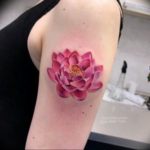 фото тату кувшинка 30.04.2019 №078 - tattoo waterlily - tattoo-photo.ru