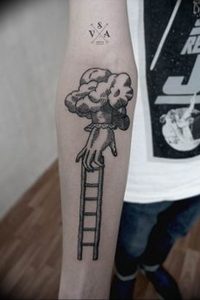 фото тату лестница 15.04.2019 №041 - tattoo ladder - tattoo-photo.ru