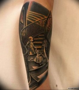 фото тату лестница 15.04.2019 №048 - tattoo ladder - tattoo-photo.ru