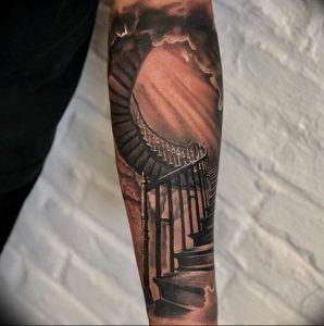 фото тату лестница 15.04.2019 №056 - tattoo ladder - tattoo-photo.ru