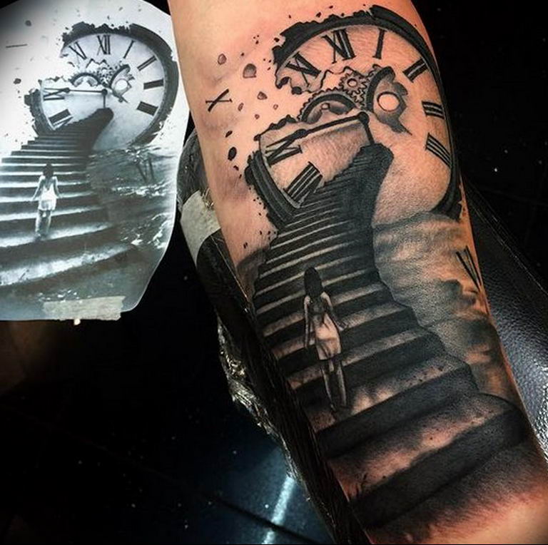 фото тату лестница 15.04.2019 №095 - tattoo ladder - tattoo-photo.ru