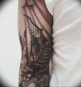 фото тату лестница 15.04.2019 №110 - tattoo ladder - tattoo-photo.ru