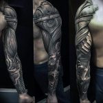 фото тату рукав биомеханика 06.04.2019 №007 - tattoo biomechaniс - tattoo-photo.ru