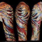 фото тату рукав биомеханика 06.04.2019 №010 - tattoo biomechaniс - tattoo-photo.ru