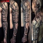 фото тату рукав биомеханика 06.04.2019 №020 - tattoo biomechaniс - tattoo-photo.ru