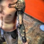 фото тату рукав биомеханика 06.04.2019 №029 - tattoo biomechaniс - tattoo-photo.ru