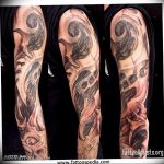 фото тату рукав биомеханика 06.04.2019 №032 - tattoo biomechaniс - tattoo-photo.ru