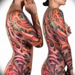 фото тату рукав биомеханика 06.04.2019 №041 - tattoo biomechaniс - tattoo-photo.ru