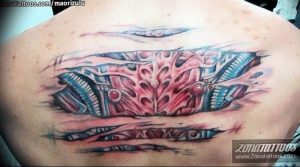 фото тату спина биомеханика 06.04.2019 №021 - tattoo back biomechanics - tattoo-photo.ru