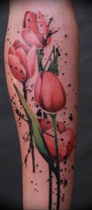 фото тату тюльпан 06.04.2019 №014 - tattoo tulip - tattoo-photo.ru