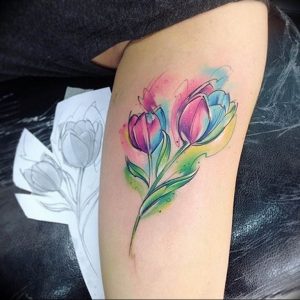 фото тату тюльпан 06.04.2019 №026 - tattoo tulip - tattoo-photo.ru