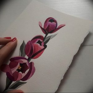 фото тату тюльпан идея рисунка 06.04.2019 №003 - tulip tattoo - tattoo-photo.ru