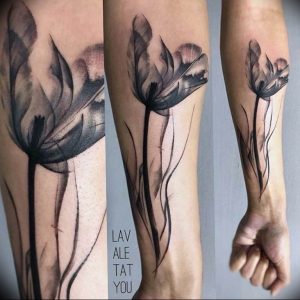 фото черный тюльпан тату 06.04.2019 №003 - black tulip tattoo - tattoo-photo.ru