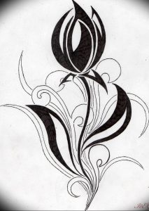 фото черный тюльпан тату 06.04.2019 №022 - black tulip tattoo - tattoo-photo.ru