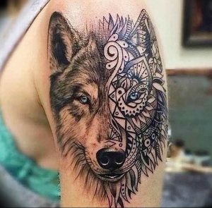 Фото тату волк 20.05.2019 №037 - photo tattoo wolf - tattoo-photo.ru