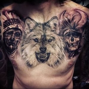 Фото тату волк 20.05.2019 №052 - photo tattoo wolf - tattoo-photo.ru