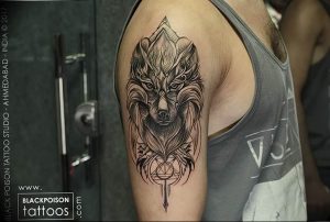 Фото тату волк 20.05.2019 №318 - photo tattoo wolf - tattoo-photo.ru