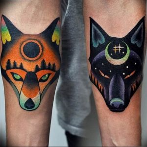 Фото тату волк 20.05.2019 №404 - photo tattoo wolf - tattoo-photo.ru