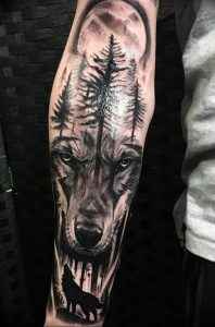 Фото тату волк 20.05.2019 №002 - photo tattoo wolf - tattoo-photo.ru