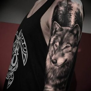 Фото тату волк 20.05.2019 №009 - photo tattoo wolf - tattoo-photo.ru