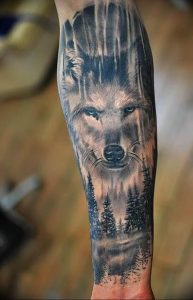 Фото тату волк 20.05.2019 №015 - photo tattoo wolf - tattoo-photo.ru