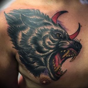 Фото тату волк 20.05.2019 №047 - photo tattoo wolf - tattoo-photo.ru