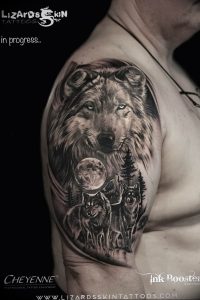 Фото тату волк 20.05.2019 №089 - photo tattoo wolf - tattoo-photo.ru