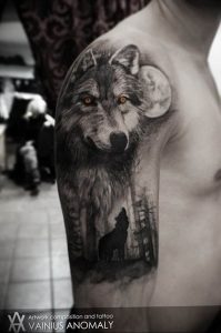Фото тату волк 20.05.2019 №136 - photo tattoo wolf - tattoo-photo.ru