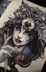 Фото тату волк 20.05.2019 №250 - photo tattoo wolf - tattoo-photo.ru