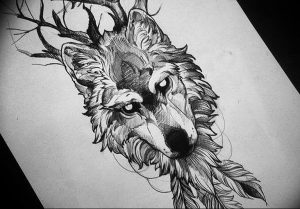 Фото тату волк 20.05.2019 №282 - photo tattoo wolf - tattoo-photo.ru