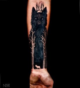 Фото тату волк 20.05.2019 №311 - photo tattoo wolf - tattoo-photo.ru