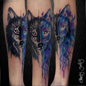 Фото тату волк 20.05.2019 №319 - photo tattoo wolf - tattoo-photo.ru