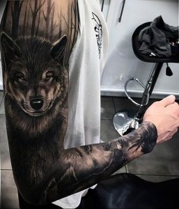 Фото тату волк 20.05.2019 №359 - photo tattoo wolf - tattoo-photo.ru