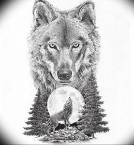 Фото тату волк 20.05.2019 №381 - photo tattoo wolf - tattoo-photo.ru