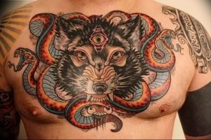 Фото тату волк 20.05.2019 №390 - photo tattoo wolf - tattoo-photo.ru