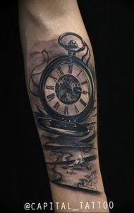 Фото тату часы 20.05.2019 №078 - photo tattoo watch - tattoo-photo.ru
