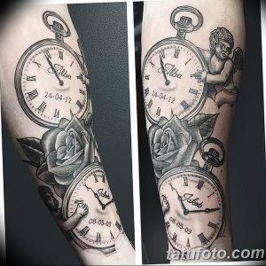 Фото тату часы 20.05.2019 №246 - photo tattoo watch - tattoo-photo.ru