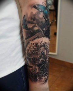 Фото вариант тату ежик 31.07.2019 №075 - tattoo hedgehog - tattoo-photo.ru