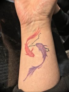 Фото созвездие рыбы тату 12.07.2019 №001 - constellation fish tattoo - tattoo-photo.ru